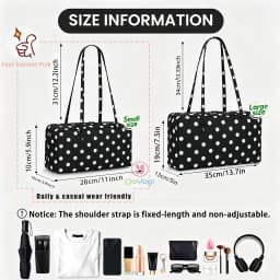 Polka Dot Leopard Print Nylon Shoulder Bag with Pendant Korean Tote Bag Women Casual Boston Bowling Bag Large Capacity Travel