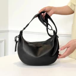 New Women Bags 100% Genuine Leather Underarm Totes Solid Color Commute Handbag Portable Adjustable Half Moon Female Shoulder Bag