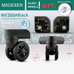 1 Pair of Universal Luggage Wheel Replacement Silent Balanced Wear-Resistant High Quality Universal Caster Luggage Accessories