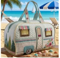 Quilted Duffle Bag Large Capacity 3D Quilting Craft Travel Duffel Bag Tote Bags Short-distance Handbag