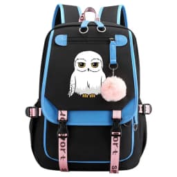 Anime Hedwig Night Owl Backpack Nylon School Book Student Travel Bags Laptop Casual USB Port Messenger Bag
