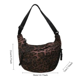 Unique Leopard Print Hobo Bag Sporty Commuting All Rounder Shoulder Crossbody Bag Versatile and Stylish Cosmetic Bag for Women