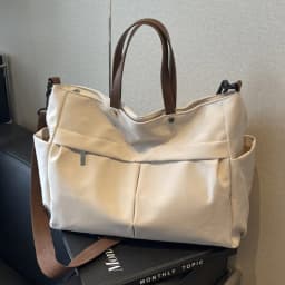 Stylish Women's Nylon Tote Bag Large Capacity Multiple Pockets Lightweight Casual Shoulder Bag for Daily Commute Shopping