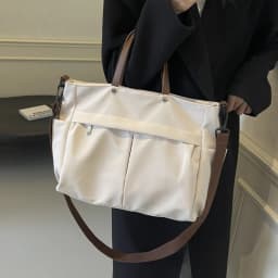 Stylish Women's Nylon Tote Bag Large Capacity Multiple Pockets Lightweight Casual Shoulder Bag for Daily Commute Shopping