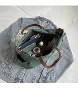 Stylish Women's Nylon Tote Bag Large Capacity Multiple Pockets Lightweight Casual Shoulder Bag for Daily Commute Shopping