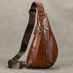 Luufan Soft genuine Leather Men's Chest Bag Male Mini Shoulder Crossbody Bag Anti Theft Chest Pack Men Outdoor Summer Sling Bag