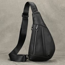 Luufan Soft genuine Leather Men's Chest Bag Male Mini Shoulder Crossbody Bag Anti Theft Chest Pack Men Outdoor Summer Sling Bag