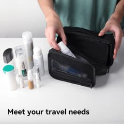 MARK RYDEN Travel Toiletry Bag with Hook, Water Repellent PU Oxford Dopp Kit with Multi-compartment for Men Women