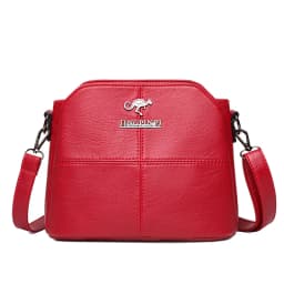 Fashionable Three Interlayer Synthetic Leather Crossbody Bag with Polyester Lining, Stylish Square Single Shoulder Bag for Women