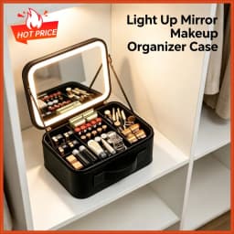 Smart LED Cosmetic Case With Mirror Travel Makeup Bag Large Capacity Female Beautician Skincare Product Makeup Case For Women