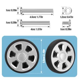 4/8Pcs Silver Replace Wheel with Screw For Travel Luggage Suitcase Wheels 55mm Axles Repair Kit Luggage Wheel Replacement DIY