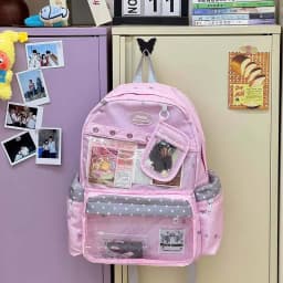 New Y2K Cute Star Polka Dot Ita Backpack Large Capacity Student Schoolbag DIY Display Outdoor Knapsack Casual Travel Rucksacks