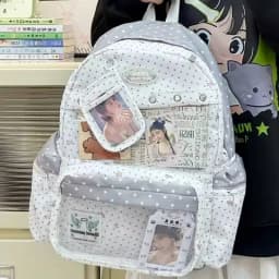 New Y2K Cute Star Polka Dot Ita Backpack Large Capacity Student Schoolbag DIY Display Outdoor Knapsack Casual Travel Rucksacks