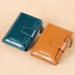 Genuine Leather Wallets for Women Red Money Purses Zipper Rfid Short Female Small Card Holder Coin Purse Trifold Bifold Wallet