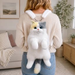 Cute Cat Plush Backpack for Girls, 14 Inch Kawaii Animal Bag, Soft Kitty Shoulder Bag for Everyday Outfits & Gifts