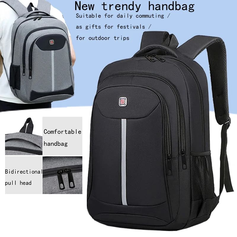 Durable Wearproof Oxford Backpack High-capacity Multi-zipper Laptop Bag for Men Women Work, School and Outdoor Activities