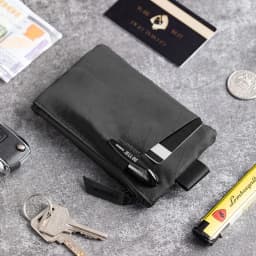 RFID Blocking Minimalist Travel Wallet Zipper Pouch Coin - Compact Card Holder and Cash Wallet, Multifunctional Wallet with Flap