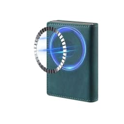 Denior Magsafe Magnetic Card Bag, Press Type Automatic Pop-Up Multifunctional Card Box, Can Hold 6-10 Credit Cards Leather Walle