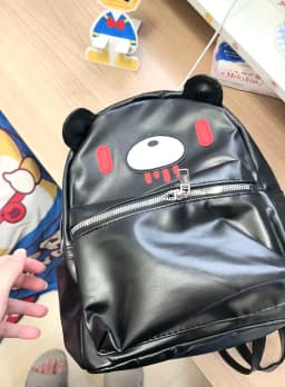 Y2K Black PU Leather Bear Backpack Kawaii Creepy Cute Goth Punk Doll Bag Harajuku Streetwear Emo Grunge Girls Women Shoulder Bag