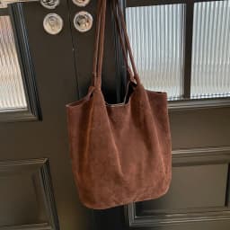 Retro Suede Tote Bag For Women Textured Solid Casual Commuting Shoulder Bags Autumn Winter Large Capacity Shopping Handbags