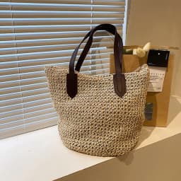 Summer Beach Bags For Women Handmade Rattan Woven Shoulder Bags Large Capacity Straw Bag Bohemian Casual Travel Handbag Totes