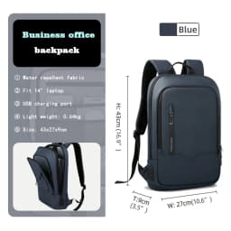 HK Slim Backpack For Men 15.6 Inch Laptop Bags Waterproof Minimalist Business Backpack With USB Charging Casual Travel Work Bag