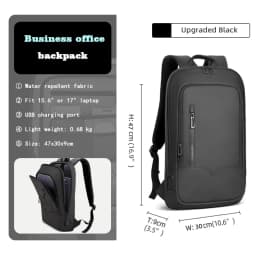 HK Slim Backpack For Men 15.6 Inch Laptop Bags Waterproof Minimalist Business Backpack With USB Charging Casual Travel Work Bag