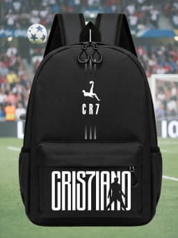 Football CR7 Backpack Graffiti Art Cartoon Print SchoolBAG Backpack Lightweight Casual Daypack for Students Travel