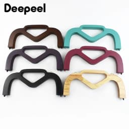 1Pc 25cm Wooden Bag Handle for Purse Frame Wallet Clourse Clip Kiss Clasp Women's Handbag DIY Sewing Bracket Bags Accessories