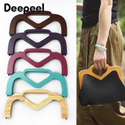 1Pc 25cm Wooden Bag Handle for Purse Frame Wallet Clourse Clip Kiss Clasp Women's Handbag DIY Sewing Bracket Bags Accessories