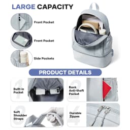 Sports Backpack for Women Men Gym Backpack with Shoe Compartment Foldable Travel Backpack Waterproof Sport Bag for Swimming Yoga