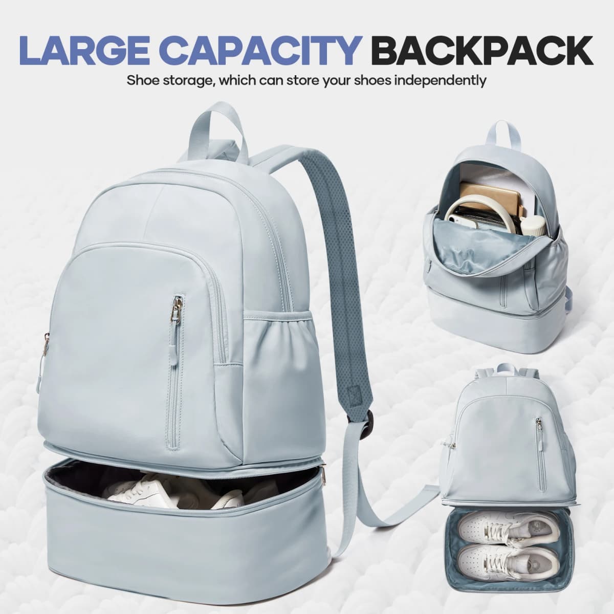 Sports Backpack for Women Men Gym Backpack with Shoe Compartment Foldable Travel Backpack Waterproof Sport Bag for Swimming Yoga