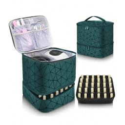Women's Portable Double-layer Nail Polish Storage Bag Organizer Travel Essential Oil Storage Box Multi-function Storage Bag