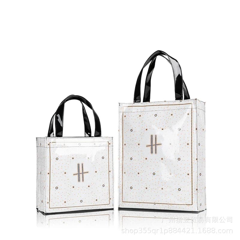 Shopping bag PVC tote bag small niche design waterproof tote bag eco-friendly versatile single shoulder bag lunch bag