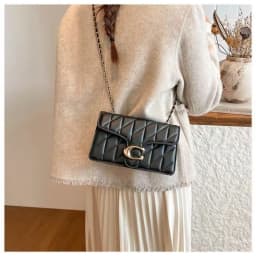 2026 New European Style Small Fragrance Diamond Grid Bag, Light Luxury Women's Single Shoulder Crossbody Women's Bag