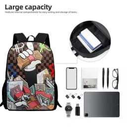 Fashion Men's and Women's PU Graffiti Large Capacity Backpack Student Backpack Travel Bag Mochila Mochilas De Hombre School Bag