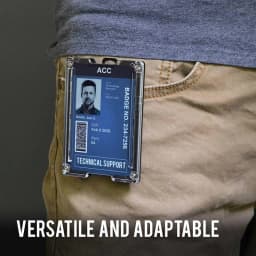 Aluminum Badge Holder/Wallet_ Durable ID Card Holder with Metal Clip and 4 Cards Slot