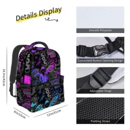 Explosion English Letter Backpacks for Boy and Girls Best Gifts 2D Flat Cartoon School Backpack for Children