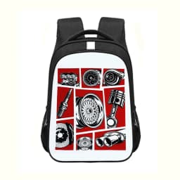 Japan JDM Racing Car Print Backpack Engine Turbo Women Men Rucksack Children School Bags for Teenager Laptop Backpack Travel Bag