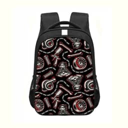 Japan JDM Racing Car Print Backpack Engine Turbo Women Men Rucksack Children School Bags for Teenager Laptop Backpack Travel Bag