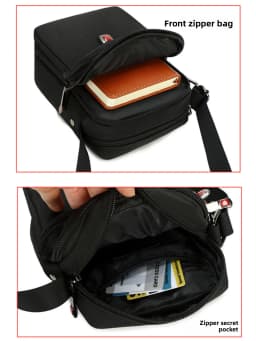 New Arrival Men's Crossbody Bag Messenger Waterproof Purse Oxford Zipper Shoulder Bags For Male Black Versatile Style S/M/L/XL