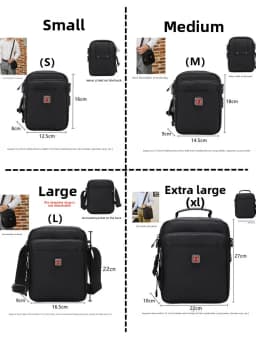 New Arrival Men's Crossbody Bag Messenger Waterproof Purse Oxford Zipper Shoulder Bags For Male Black Versatile Style S/M/L/XL