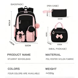Children School Bags Set Girls Large Schoolbag Kawaii Primary School Backpack Kids Book Bag Waterproof Laptop Travel Rucksack