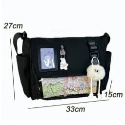 Japanese Transparent Crossbody Bag Harajuku-Style Girlish Satchel Charming DIY Badge Display Panel Fashionable Shoulder Bag