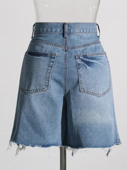 TWOTWINSTYLE Patchwork Ribbons Denim Shorts For Women High Waist Hollow Out Casual Streetwear Short Trousers Female Fashion 2022
