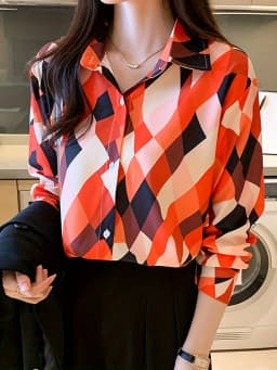 New Arrival Ladies' Shirts for Elegant Style Women's Button-Down Tops with Graceful printing Spring Autumn tops blusa mujer