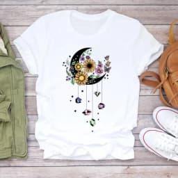 Dreamcatcher Dreamcatcher Crewneck Loose Fashion White T-shirt Women's Short-sleeved Tshirt Tops Oversized T Shirt Tee