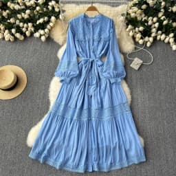French Vintage Elegant lace PATCHWORK Long Sleeve Bandage Dress A-line Fashion Spring Summer Vestidos Women Dresses