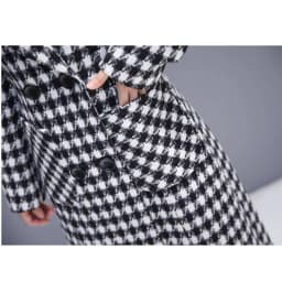 2026 Fashion Spring Plaid Woolen Jacket Ladies Clothing Elegant Slim Temperament Long Outwear Windproof Women Windbreaker Coats