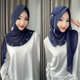 Fashion 2026 Muslim Wrap Women Easy Wear Head Hijabs With Earring